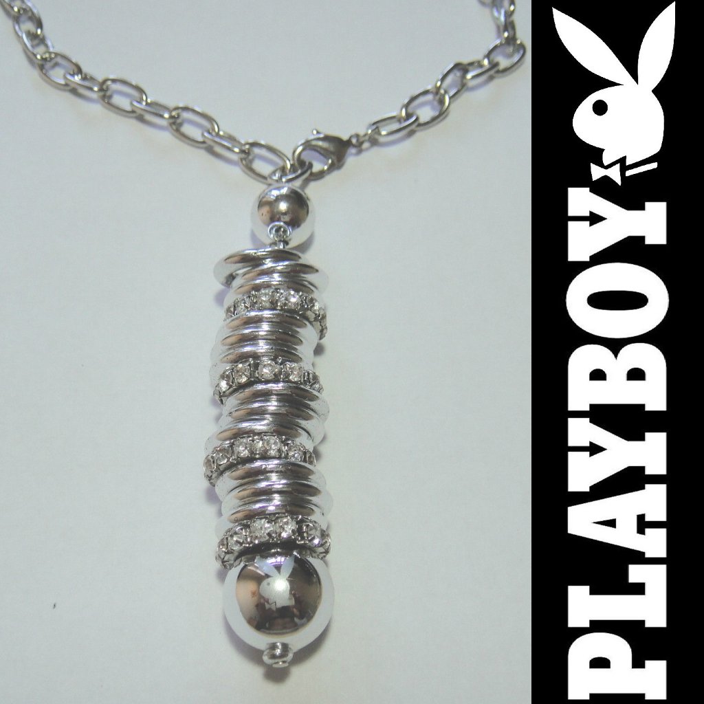 Playboy Y Necklace Bunny Crystal Infinity Rings Y-Drop Nwt Htf Rare Y2k Licensed 26$